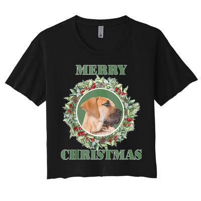 Merry Christmas Boerboel Tank Top Women's Crop Top Tee