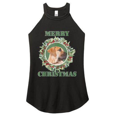 Merry Christmas Boerboel Tank Top Women's Perfect Tri Rocker Tank