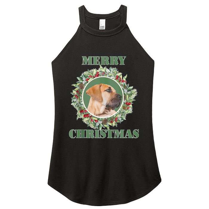 Merry Christmas Boerboel Tank Top Women's Perfect Tri Rocker Tank