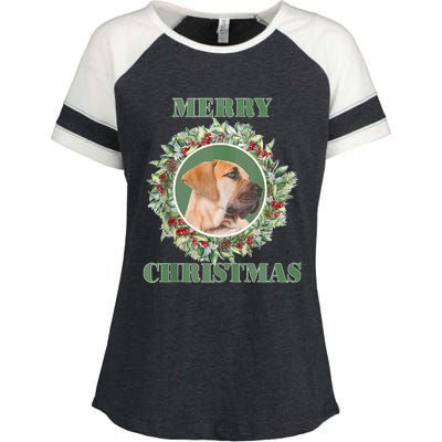 Merry Christmas Boerboel Tank Top Enza Ladies Jersey Colorblock Tee