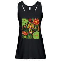 Merry Christmas Boho Flowers Cross Christian Women Girl Ladies Essential Flowy Tank