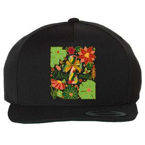 Merry Christmas Boho Flowers Cross Christian Women Girl Wool Snapback Cap