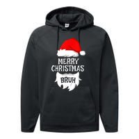 Merry Christmas Bruh Santa Xmas Family Matching Costume Performance Fleece Hoodie