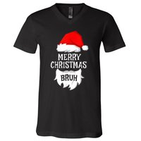 Merry Christmas Bruh Santa Xmas Family Matching Costume V-Neck T-Shirt