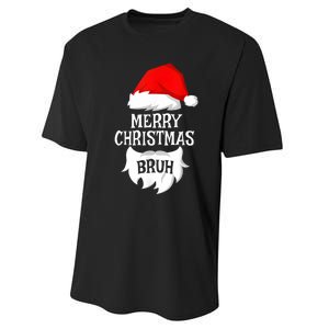 Merry Christmas Bruh Santa Xmas Family Matching Costume Performance Sprint T-Shirt