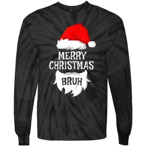 Merry Christmas Bruh Santa Xmas Family Matching Costume Tie-Dye Long Sleeve Shirt