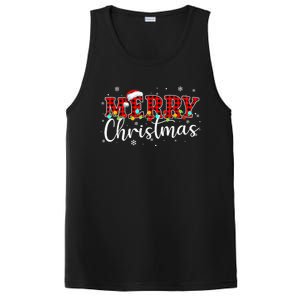 Merry Christmas Buffalo Plaid Red Santa Family Xmas Pajamas PosiCharge Competitor Tank