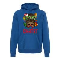 Merry Christmas Black Messy Bun Christmas Christian Gift Premium Hoodie