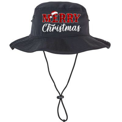 Merry Christmas Buffalo Plaid Red Santa Hat Xmas Pajamas Legacy Cool Fit Booney Bucket Hat