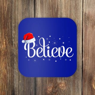 Merry Christmas Believe in Santa Claus Family Pajamas  Coaster