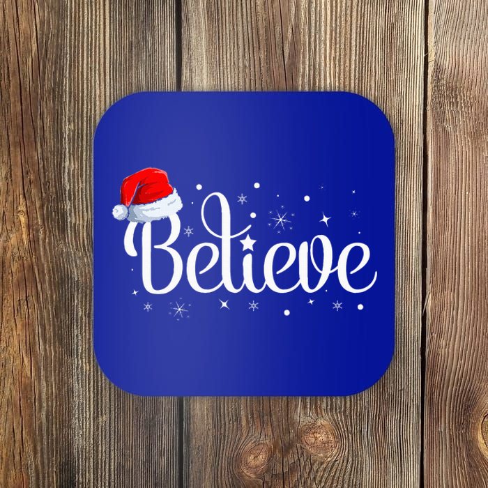 Merry Christmas Believe in Santa Claus Family Pajamas  Coaster