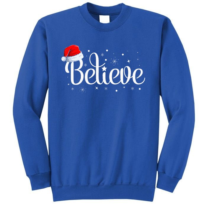 Merry Christmas Believe in Santa Claus Family Pajamas  Tall Sweatshirt