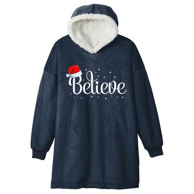 Merry Christmas Believe in Santa Claus Family Pajamas  Hooded Wearable Blanket