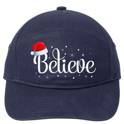 Merry Christmas Believe in Santa Claus Family Pajamas  7-Panel Snapback Hat