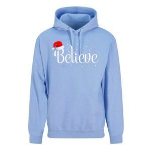 Merry Christmas Believe in Santa Claus Family Pajamas  Unisex Surf Hoodie