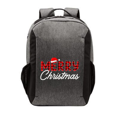 Merry Christmas Buffalo Plaid Red Santa Hat Xmas Pajamas  Vector Backpack
