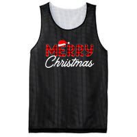 Merry Christmas Buffalo Plaid Red Santa Hat Pajama Mesh Reversible Basketball Jersey Tank