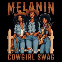 Melanin Cowgirls Black History Month African Melanin Pride Drawstring Bag