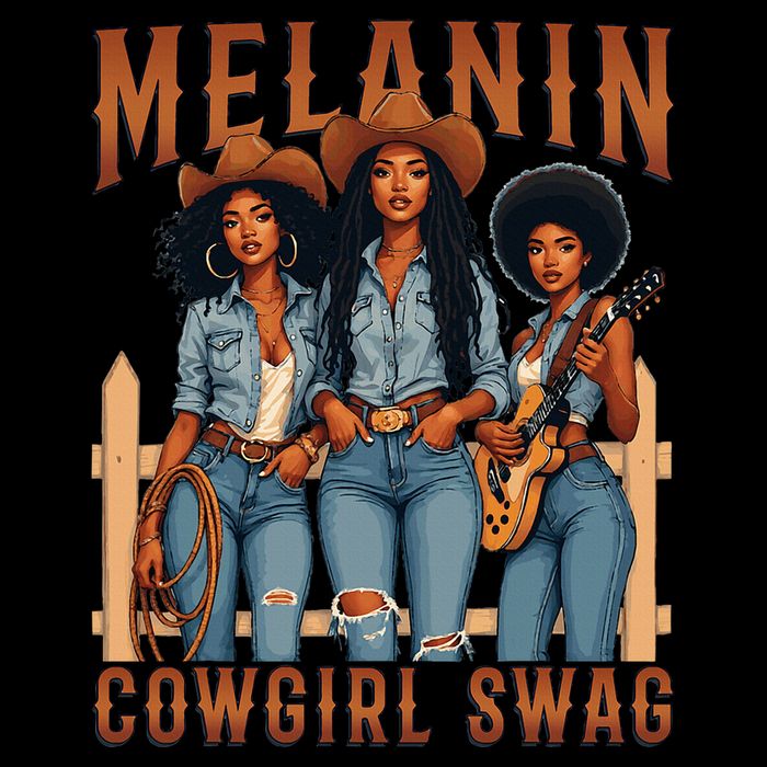 Melanin Cowgirls Black History Month African Melanin Pride Drawstring Bag