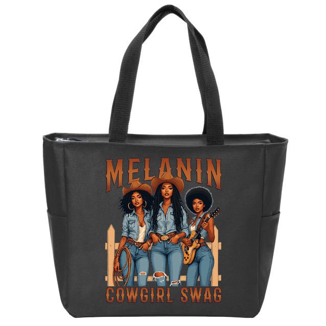 Melanin Cowgirls Black History Month African Melanin Pride Zip Tote Bag