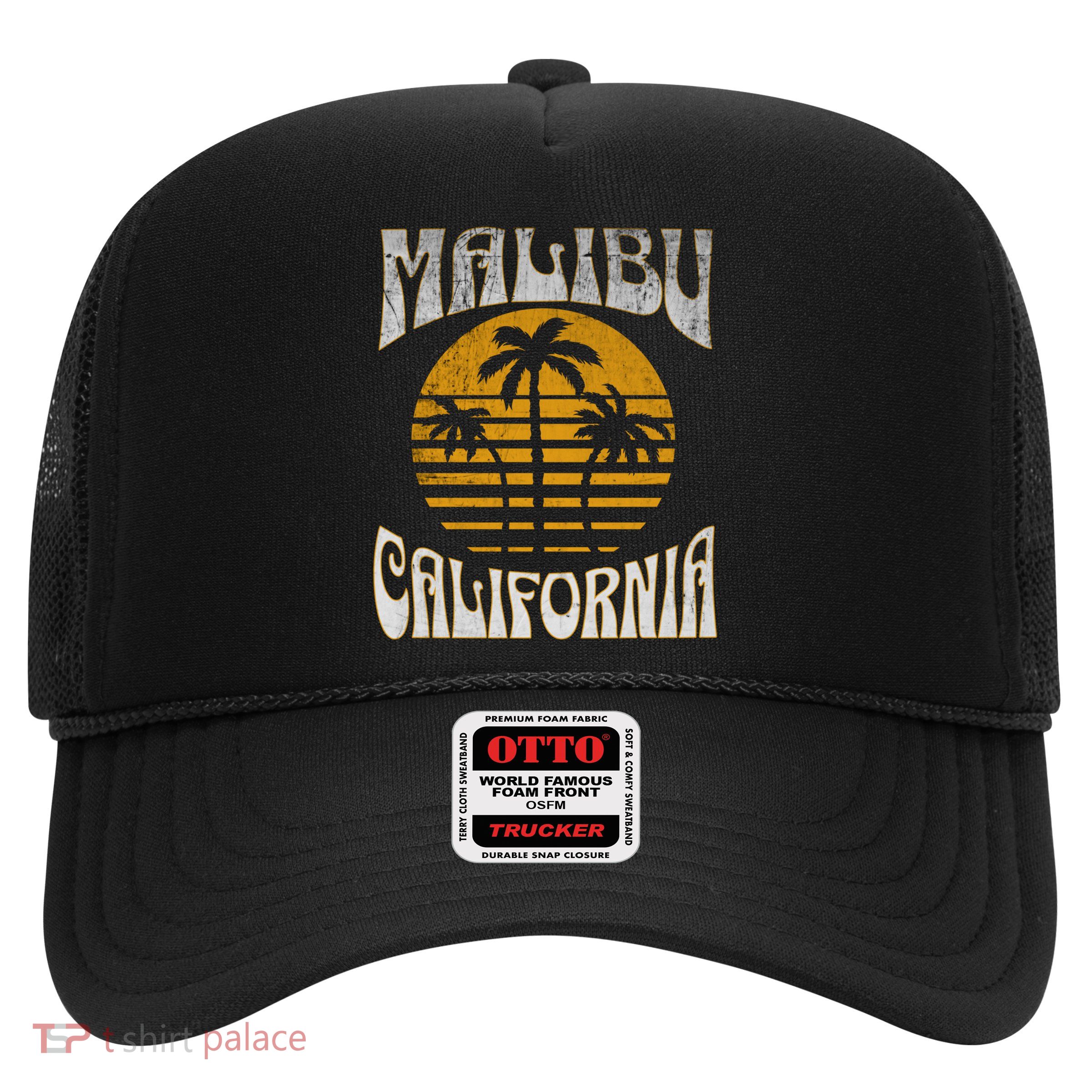 Malibu California Beach Summer Vacation Vintage Gift Trucker Hat