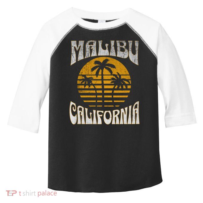Malibu California Beach Summer Vacation Vintage Gift Toddler Fine Jersey T-Shirt