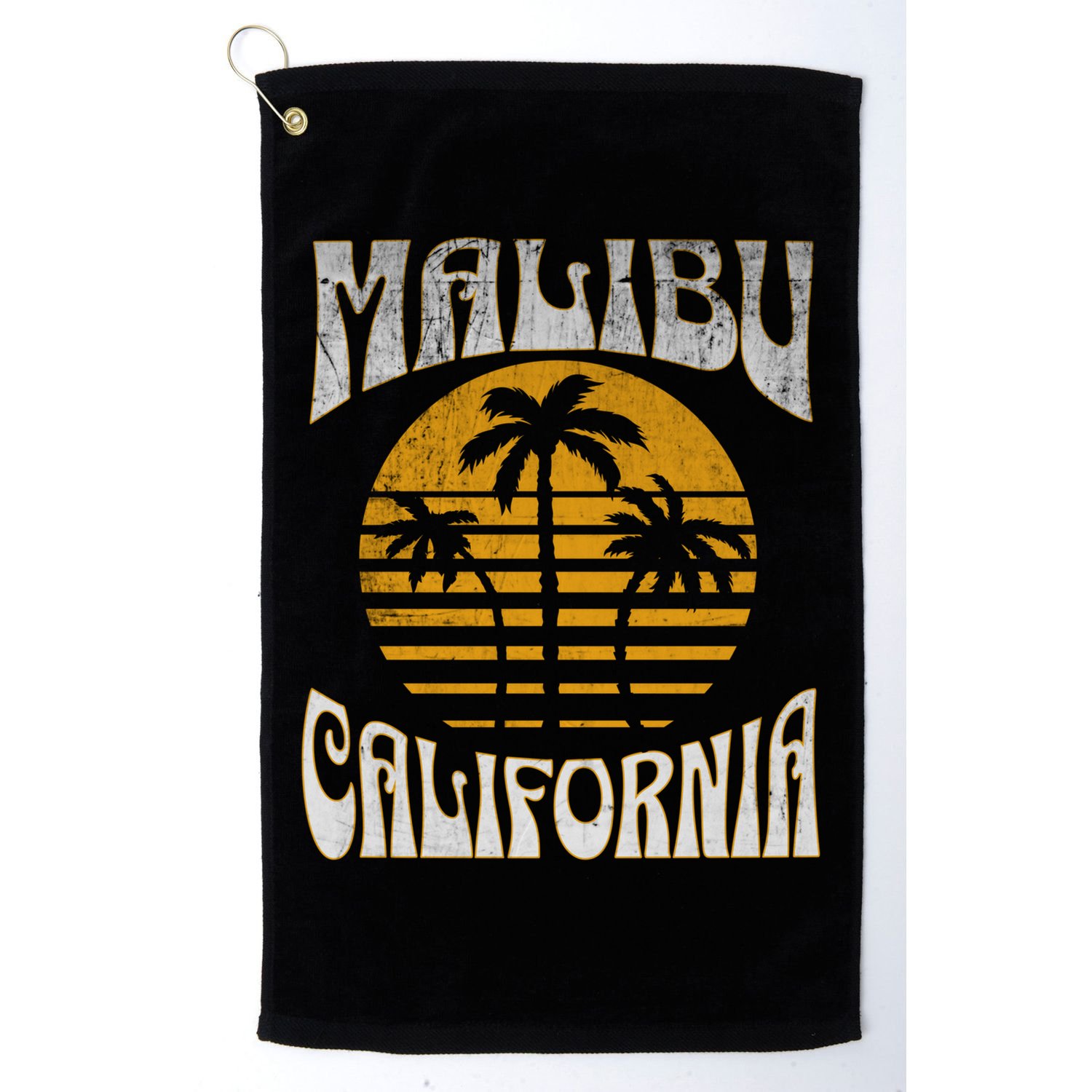 Malibu California Beach Summer Vacation Vintage Gift Golf Towel