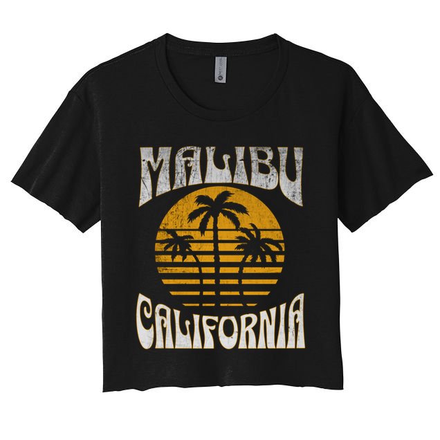 Malibu California Beach Summer Vacation Vintage Gift Crop Top