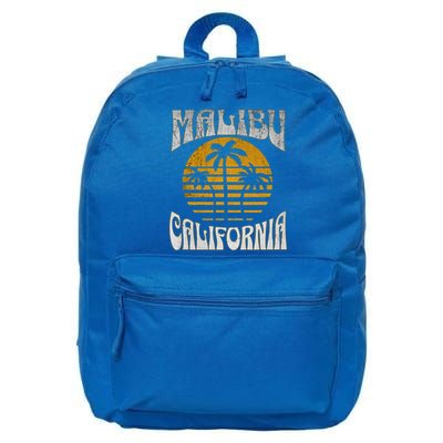 Malibu California Beach Summer Vacation Vintage Gift 16 in Basic Backpack