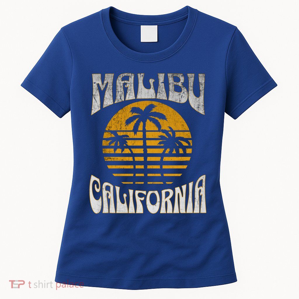 Malibu California Beach Summer Vacation Vintage Gift Womens T-Shirt
