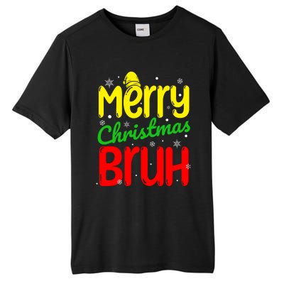 Merry Christmas Bruh Xmas Santa Claus Snow Flakes Boy Tall Fusion ChromaSoft Performance T-Shirt