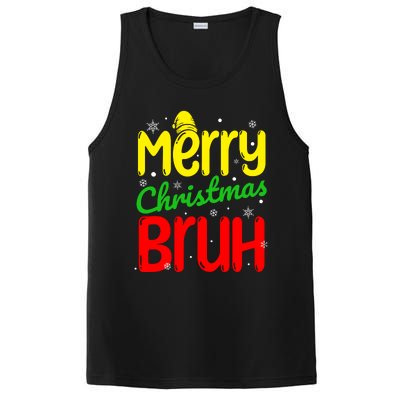 Merry Christmas Bruh Xmas Santa Claus Snow Flakes Boy PosiCharge Competitor Tank