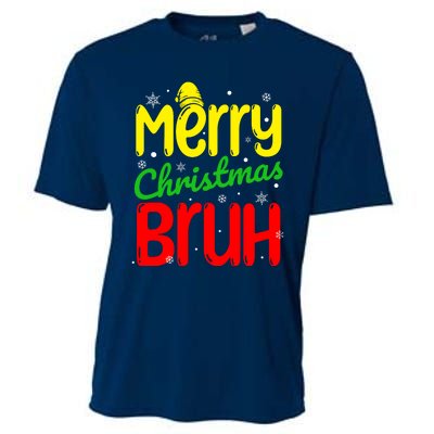 Merry Christmas Bruh Xmas Santa Claus Snow Flakes Boy Cooling Performance Crew T-Shirt