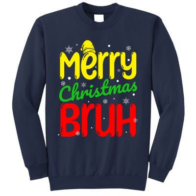 Merry Christmas Bruh Xmas Santa Claus Snow Flakes Boy Sweatshirt