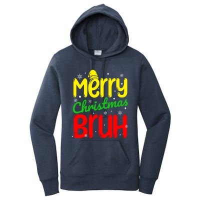 Merry Christmas Bruh Xmas Santa Claus Snow Flakes Boy Women's Pullover Hoodie