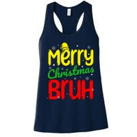 Merry Christmas Bruh Xmas Santa Claus Snow Flakes Boy Women's Racerback Tank