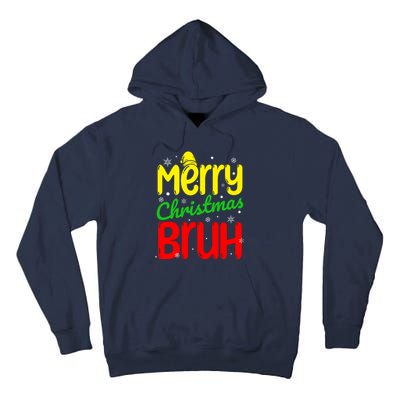 Merry Christmas Bruh Xmas Santa Claus Snow Flakes Boy Tall Hoodie