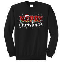 Merry Christmas Buffalo Plaid Red Santa Family Xmas Pajamas Sweatshirt