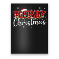 Merry Christmas Buffalo Plaid Red Santa Family Xmas Pajamas Poster