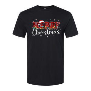 Merry Christmas Buffalo Plaid Red Santa Family Xmas Pajamas Softstyle CVC T-Shirt