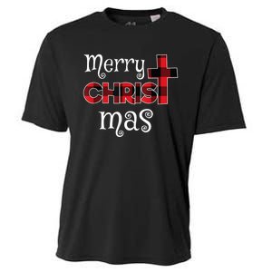 Merry Christmas Buffalo Plaid Cooling Performance Crew T-Shirt