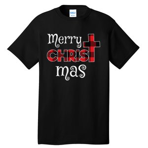 Merry Christmas Buffalo Plaid Tall T-Shirt