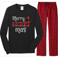 Merry Christmas Buffalo Plaid Long Sleeve Pajama Set