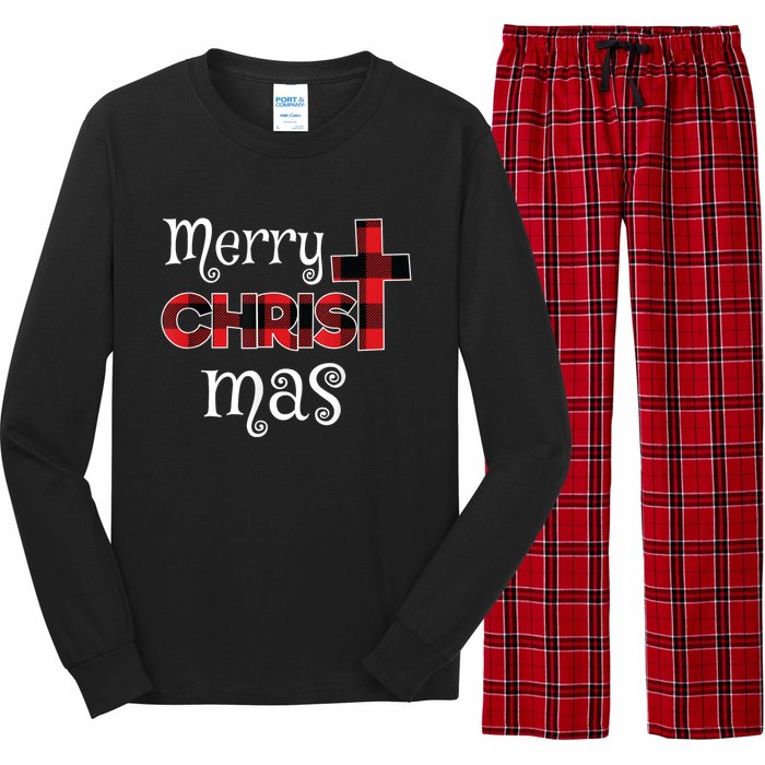 Merry Christmas Buffalo Plaid Long Sleeve Pajama Set