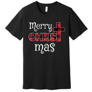 Merry Christmas Buffalo Plaid Premium T-Shirt