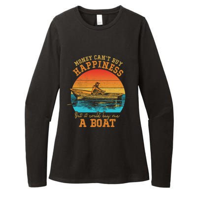 Money Cant Buy Happiness But It Can Buy Me A Boat Boating Funny Gift Womens CVC Long Sleeve Shirt