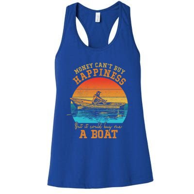 Money Cant Buy Happiness But It Can Buy Me A Boat Boating Funny Gift Women's Racerback Tank