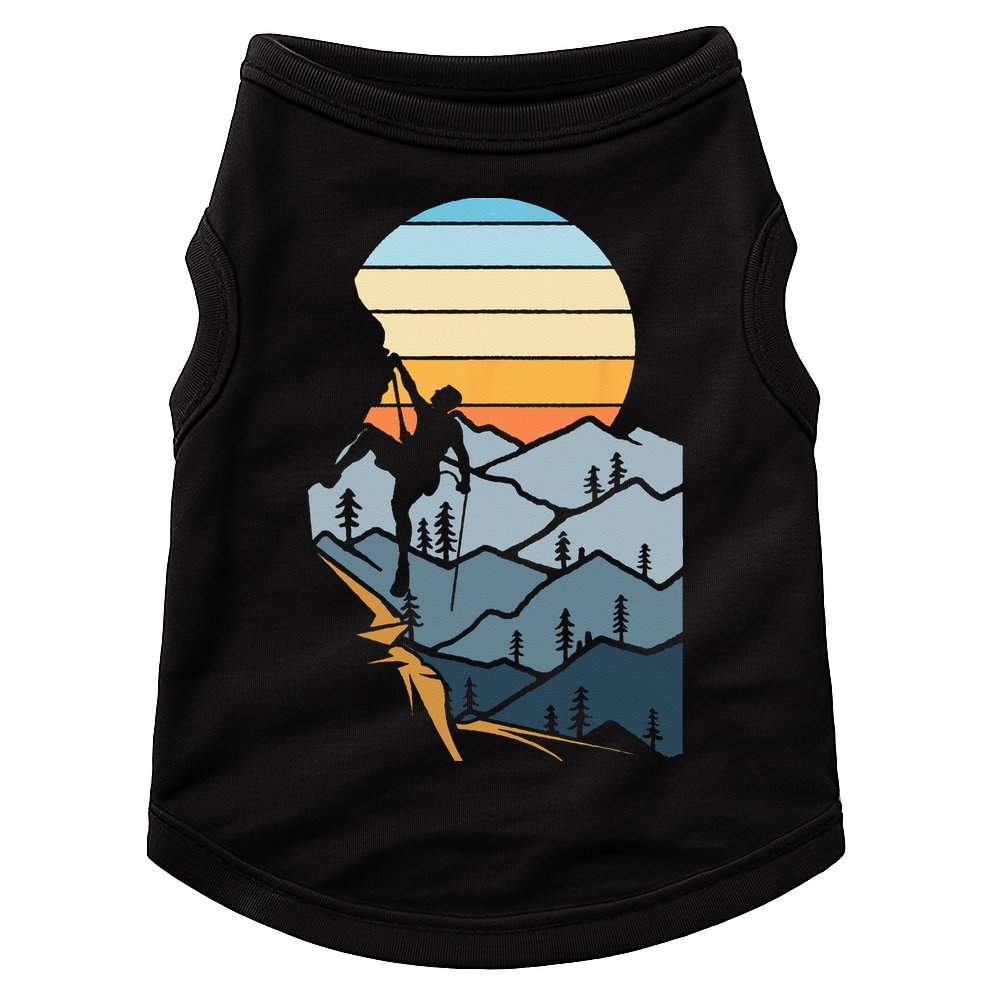 Mountain Climber Boulder Sports Hobby Retro Rock Climbing Doggie Tank