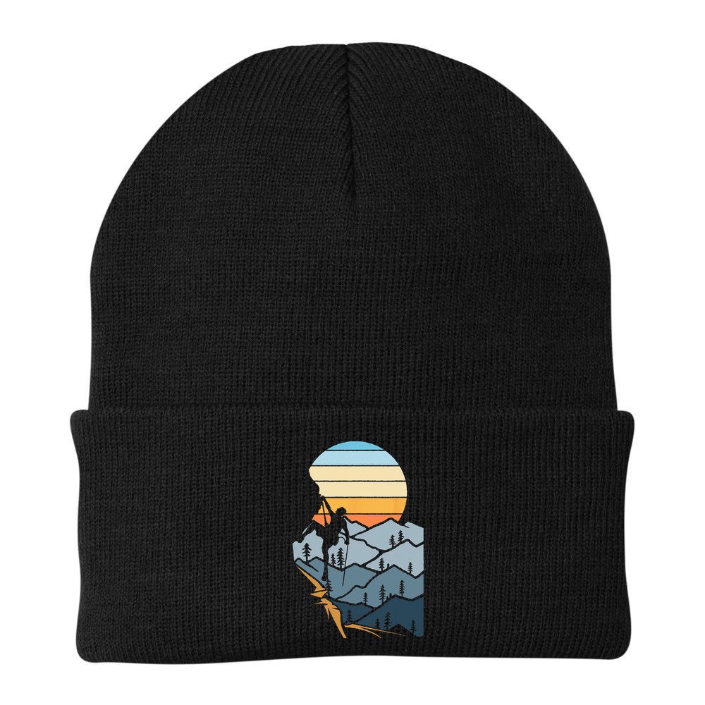 Mountain Climber Boulder Sports Hobby Retro Rock Climbing Beanie