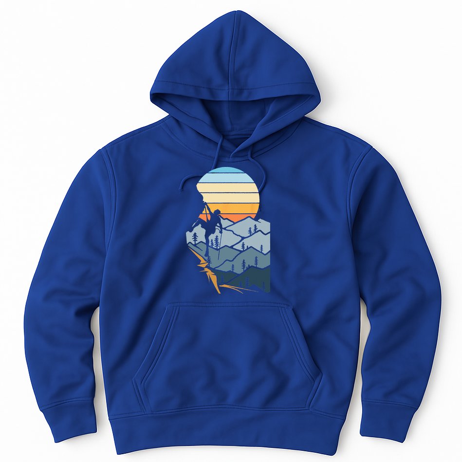 Mountain Climber Boulder Sports Hobby Retro Rock Climbing Hoodie